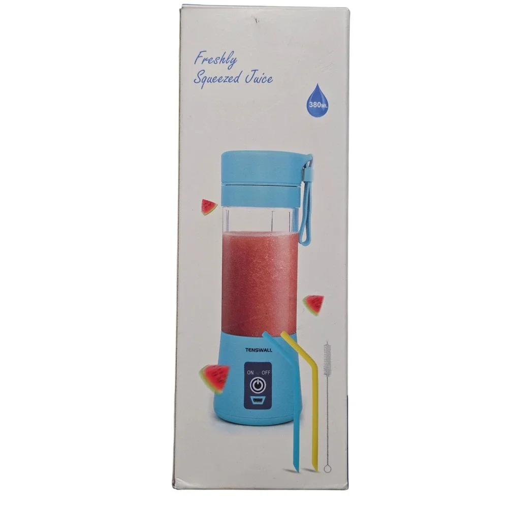 Tenswall‎ Portable Fruit Juicer Cup Pink USB Rechargeable Personal Blender 380ml